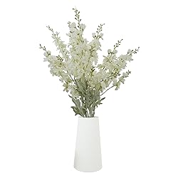 MINYULUA 6pcs Artificial Delphinium Flowers White