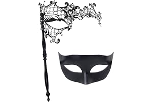 IETANG Couple Mardi Gras Mask Venetian Masquerade Mask Set Party Costume Accessory