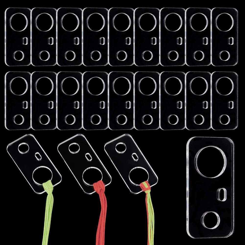 PH PandaHall 30pcs Acrylic Floss Bobbin Embroidery Floss Organizer White Sewing Thread Holder Cross Stitch Thread Bobbins Floss Drop for Craft Sewing Thread Storage Stitch Supplies 1x2 inch