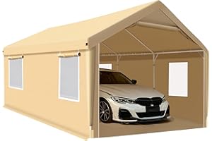 CooTentler Rainproof Portable Paint Booth 20X12X10FT Spray Booth with 6pcs Mesh Windows & Floor for Painting Cars, Auto Parts, Furnitures and Other Items (Beige)