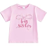 GOOCHEER Big Sister Little Sister Matching Outfit Newborn Baby Girl Short Sleeve Romper Toddler Girl T-Shirt Top