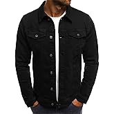 amropi Men's Casual Classic Denim Jacket Slim Fit Fashion Jean Coat