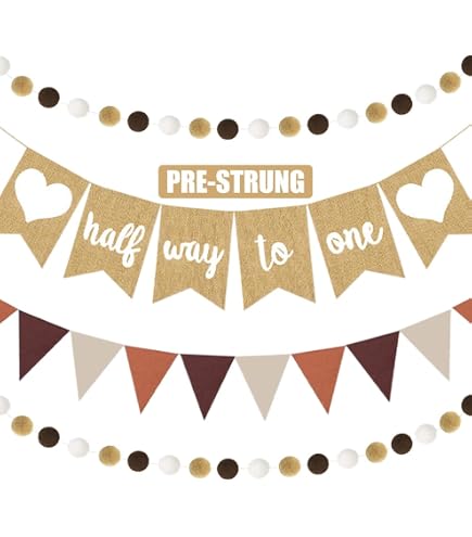 Half Birthday Banner - "It's My 1/2 Birthday" Burlap Banner For 6 Month Photo Prop, Girl