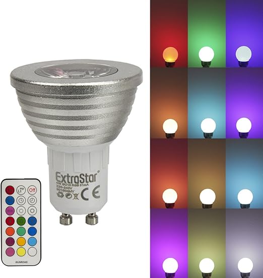 led rgb extrastar gu10 16 colores