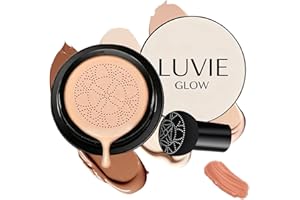 2026 New Luvie Glow Foundation Cushion, Mushroom Head Air Cushion CC Cream, Luvie Glow Makeup, Moisturizing Concealer Brighte