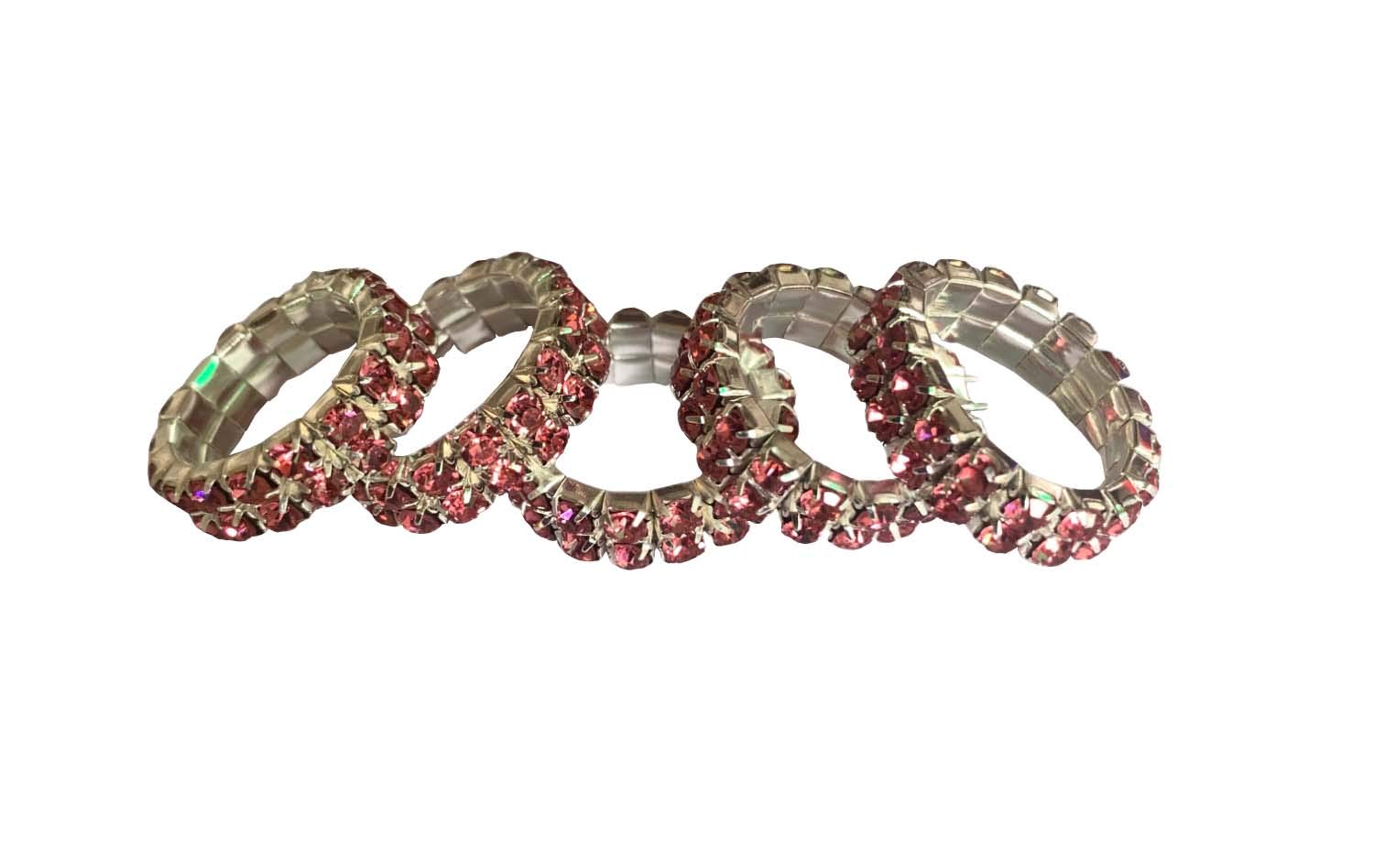 Avon Equine Crystal Horse Mane Bands & Diamante Horse Mane Double Row Plaiting Bands In (Rose, Pack of 12)