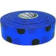 [NO ADHESIVE] Presco Polka Dot Patterned Roll Flagging Tape: 1-3/16 in. x 300 ft. (Blue and Black Polka Dot)
