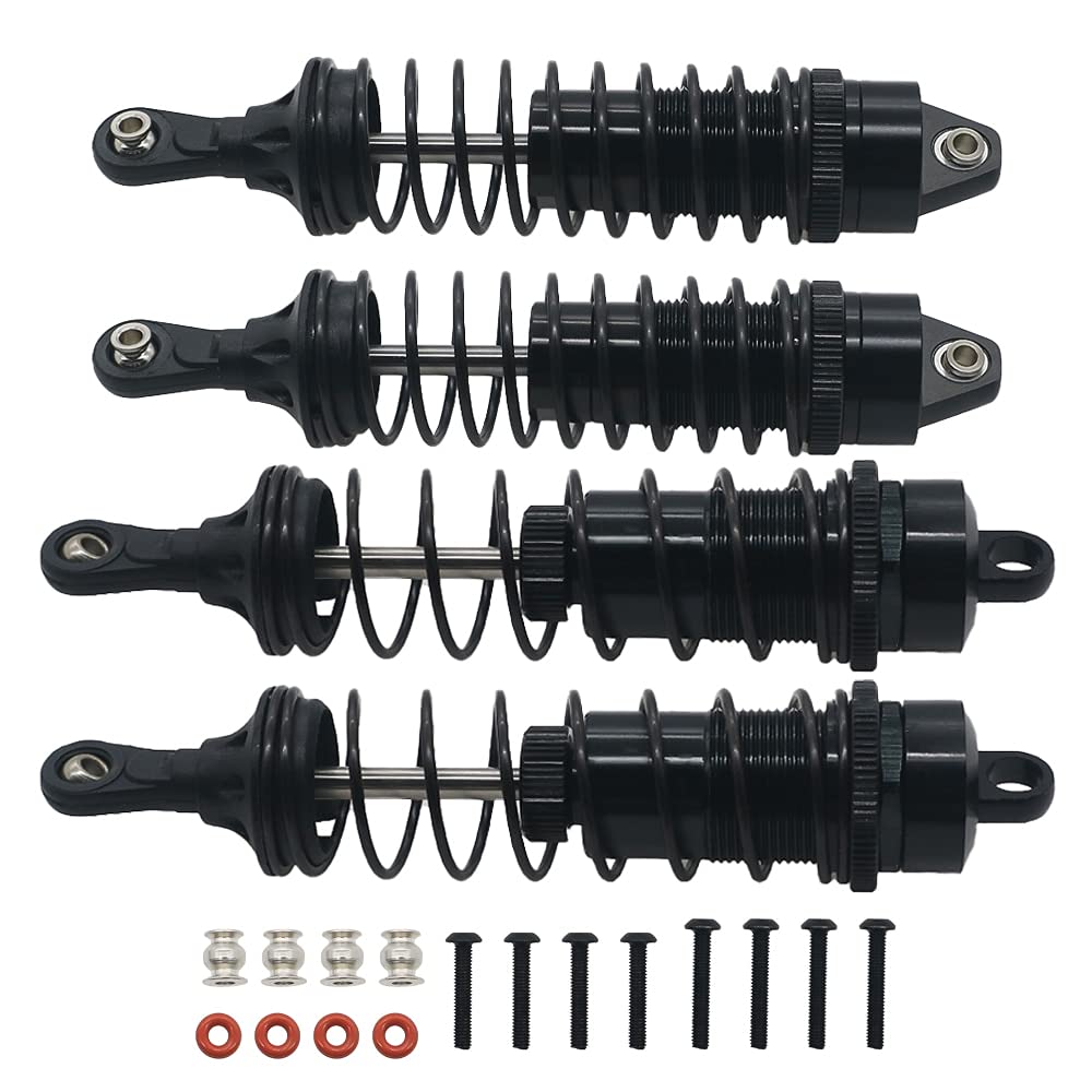 RCAWD Alloy Rc Shock Absorber upgrades Part for 1/10 ARRMA 3s&Mega550 Senton Granite Big Rock Typhon 4pcs/set（Black）