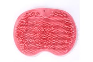 QTOETUII Large Shower Foot Scrubber Mat, Exfoliates, Massages Feet Without Bending, Slip-Resistant Suction Cups, Improves Foo
