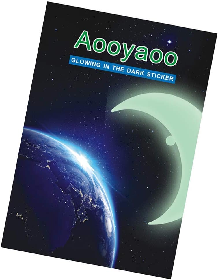 Aooyaoo Glow in The Dark Stars Wall Stickers, Glowing Stars for Ceiling and Wall Decals, 3D Glowing Stars,Excluding The Moon，Perfect for Kids Bedding Room or Party Birthday Gift(452Pcs, Green): Arts, Crafts & Sewing