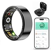 Heraphus Smart Wellness Ring V1, Stylish Fitness Tracker with Heart Rate, Blood Oxygen, Blood Pressure, Sleep & Step Monitor. IP68 Waterproof, No Subscription, iOS & Android Compatible (Black, 7)