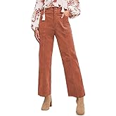 Acelitt Womens Casual Winter Straight Leg Elastic Waist Corduroy Pants with Pockets, S-XXL