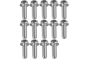YALOK 14PCS Differential Cover Bolt, M8 1.25 x 20mm 8.8 Carbon Steel Auto Bolt Kit, Rear Ends Metric Threads Hex Head Flange Screw Set, Car Accessories Differential Bolts Replacement