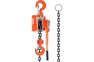 DEFNES 6600 Lbs Capacity 3 Ton 10 Feet Lever Chain Hoist with 2 Heavy Duty Hooks, Chain Come Along for Warehouse Building Automotive Machinery (6600 Lb 10Ft)