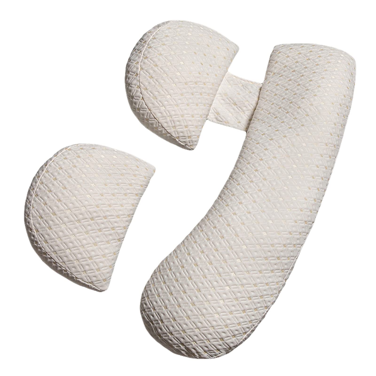 GKXLH Pregnancy Pillow - Pregnancy Pillows for Sleeping Support for Back, Hips, Legs, Soft Maternity Pillow for Pregnant Women Detachable and Adjustable Double Wedge with Cover (White, Large)