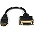 StarTech.com 8in HDMI to DVI-D Video Cable Adapter - HDMI Male to DVI Female - HDMI to DVI Dongle Adapter Cable