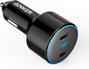 USB C Car Charger, Anker 48W 2-Port PIQ 3.0 Fast Charger Adapter, PowerDrive+ III Duo with Power Delivery for iPhone 11/11 Pro/11 Pro Max/XR/XS/X, Galaxy S10/S9, Note 9, Pixel 3/2, iPad Pro and More