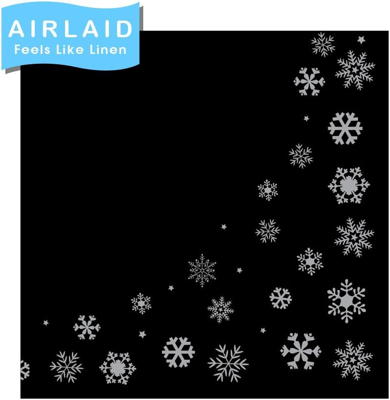 Black & Silver Ice Dinner Swansoft Linen Feel Napkins 40cm Box of 500