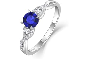 FJ Promise Rings for Her 18K White Gold Plated 925 Sterling Silver Engagement Anniversary Wedding Eternity Ring Birthstone Je