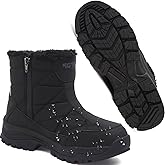 ziitop Snow Boots for Men Winter Boot Waterproof Fur Warm Slip On Anti-Slip Lightweight