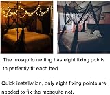 HanYun 8 Corner Bed Canopy with 100 LED Lights Black Mesh 4 Door 86x79x98 in view 3