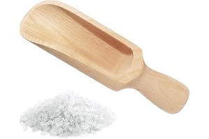 RIMOEV 1 Pcs Wooden Spoons, 5.5 In Natural Beech Wood Bath Salt Scoop, Spice Spoons, Multipurpose Spoon Set for Coffee Spoons, Sugar Scrubs, Spices, Bath Salts, Cooking