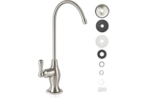 Puroflo Brushed Nickel Reverse Osmosis Faucet, NSF Certified Lead-Free Drinking Water Faucet for Under Sink Water Filtration System, Non-Air Gap Brushed RO Faucet, Filtered Water Faucet FLR-575BN