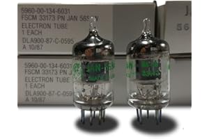 KOMITASUI 5654W Vacuum Tubes Upgrade for 6J1 / 6J1P / 6J1P-EB / 6Zh1P-EV / 6AK5 / 6AK5W / EF95, 7-Pin 5654W Perfect Matched Pairing Tubes Electronic Valve Tube AMP, Tested Platinum Grade Version - 2 Pack