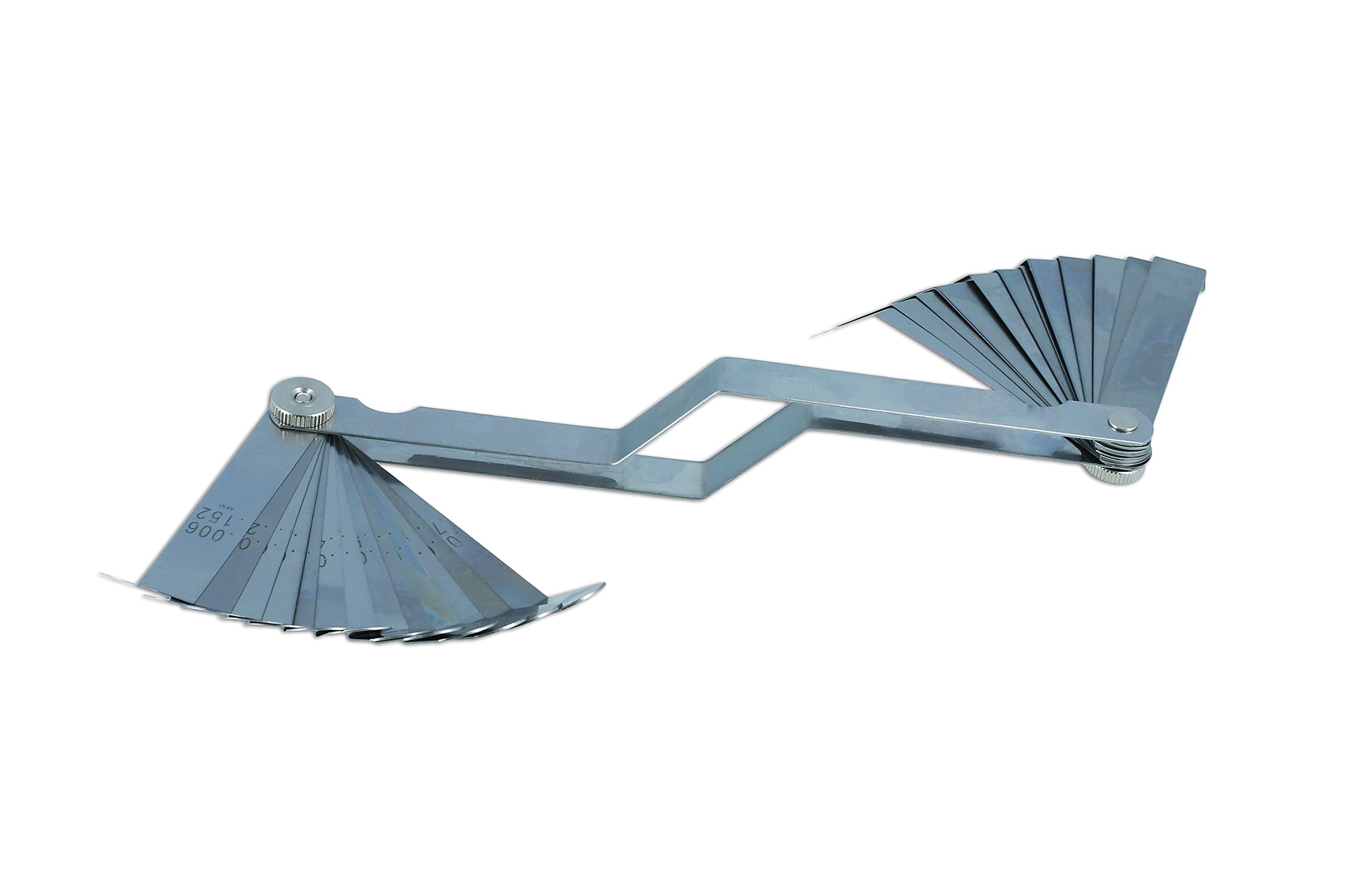 Laser 2482 Offset Feeler Gauge - 26 Blades, Silver