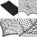 JOVITEC Halloween Decorations Set 40 Inch Spiderweb Lace Round Tablecloth Black Spooky 17.7