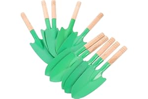 Beavorty 10pcs Gardening Trowel Set with Iron Heads and Wooden Handles, Small Garden Shovels for Planting