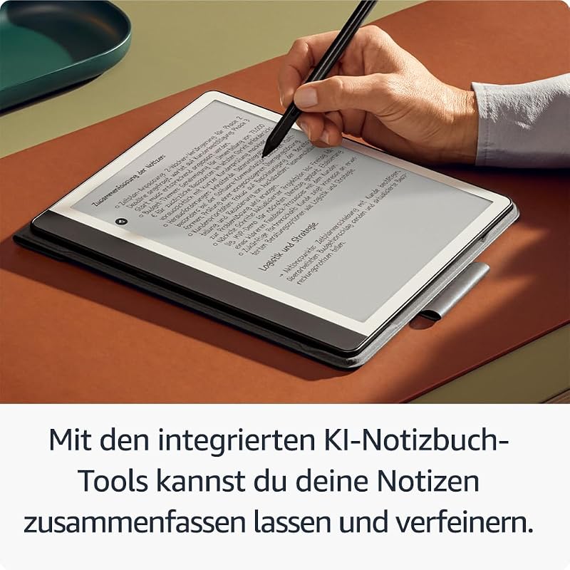 Kindle Scribe (64 GB) – Neuartiges Display mit gleichmäßigem Rahmen | Schreib einfach in Bücher und Dokumente | Mit Notizbuchzusammenfassung | Mit Premium-Eingabestift | – Anthrazit