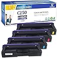 4 Color Compatible Toner Cartridges SP C250 C260 C261 High Capacity 2300 Pages for Black Cyan Magenta Yellow for RICOH Aficio SP C250DN C250SF C260DNW C260SFNW C261SFN C261SFNw C261DNw Laser Printers