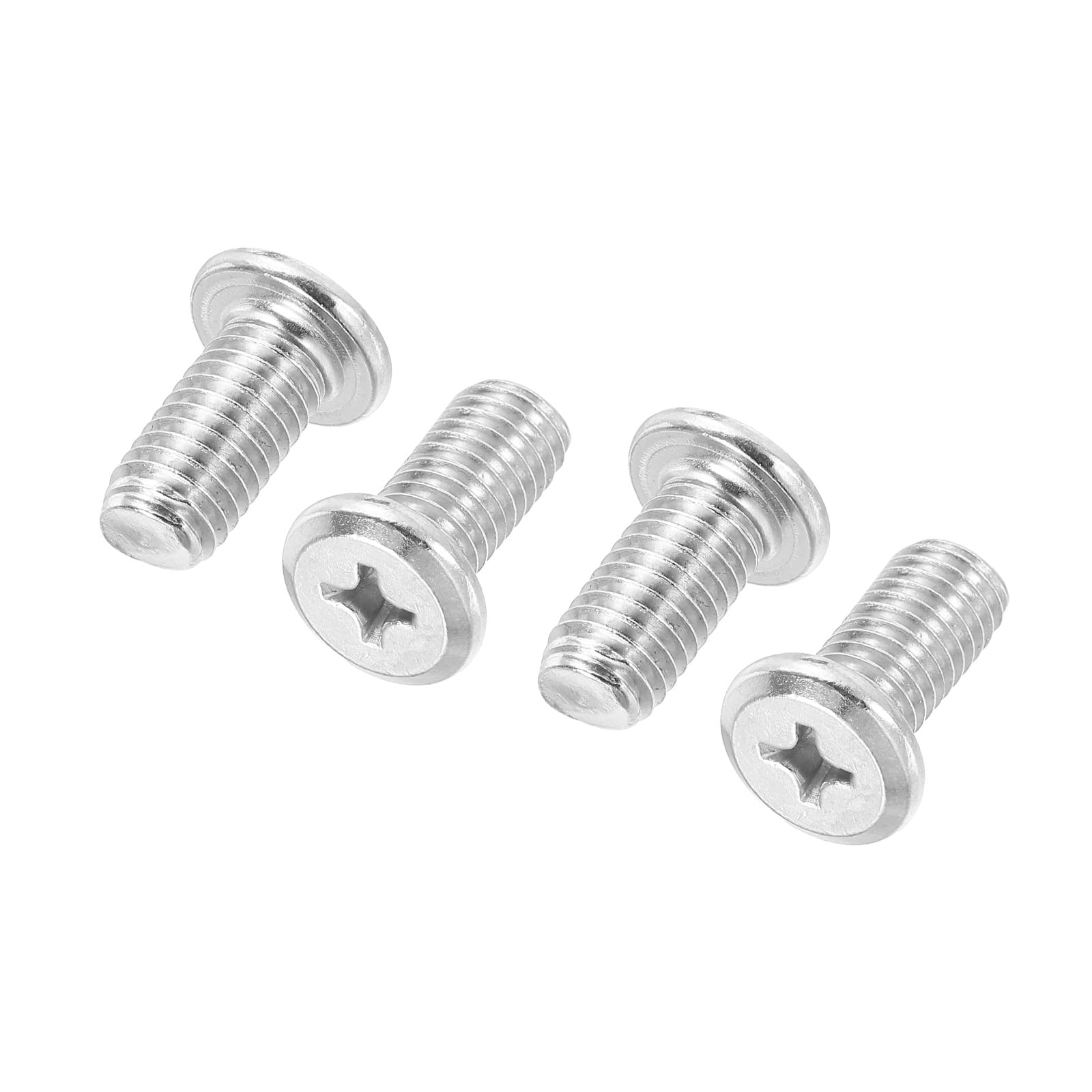 PATIKIL Flat Round Head Phillips Screws, 4 Pack M10-1.5 x 20mm Binding Screws 304 Stainless Steel 18-8 Full Thread, Phillips Drive Machine Screw Furniture Screw Connector Bolts