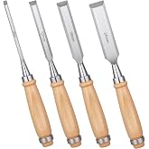 4 Piece Wood Chisel, Wood Woodworking Tools Set, Bevel Edge Chisels Sets | Wood Chisel Set Suitable for Mortising Can Be Used to Make Finish or Cuts On Wood Surfaces
