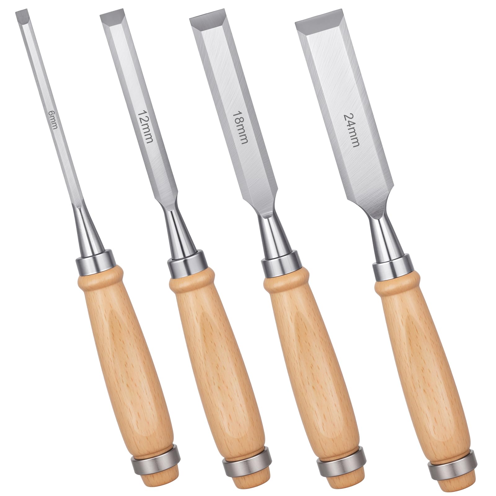 Photo 1 of 4 Piece Wood Chisel, Professional Wood Woodworking Tools Set, Bevel Edge Chisel Set