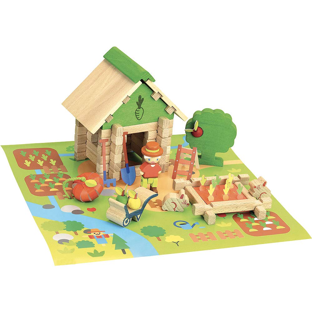 Jeujura -8225-Maison du Jardinier - 50 Pieces Wooden Building Game - 8225, Maison du Jardinier