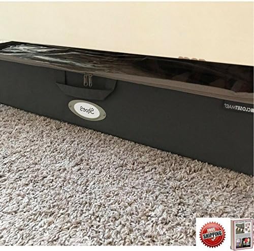 Fabric Storage Bag, Under-Bed, Flexible, 3 Handles, ClearTop, With Zipper, Gray, Perfect Storage Solution &amp; eBook by BestOffer4You