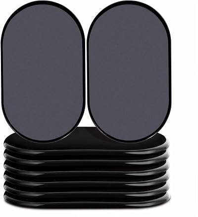 Ezprotekt 8 Pcs Reusable Carpet Furniture Sliders Oval Black 9.5 x 5.75