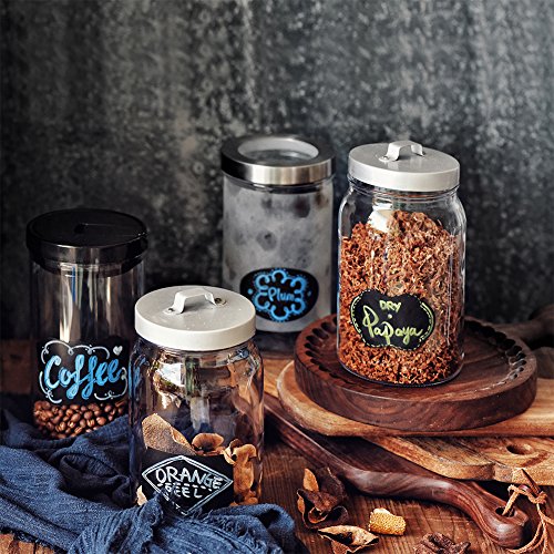Chalkboard Labels[108 PCS], Koolife Reusable Chalkboard Stickers for Mason Jars- With 4 Chalk Maker- Perfect Labels for Pantry Containers Organization Storage Decorations - Thumbnail 2