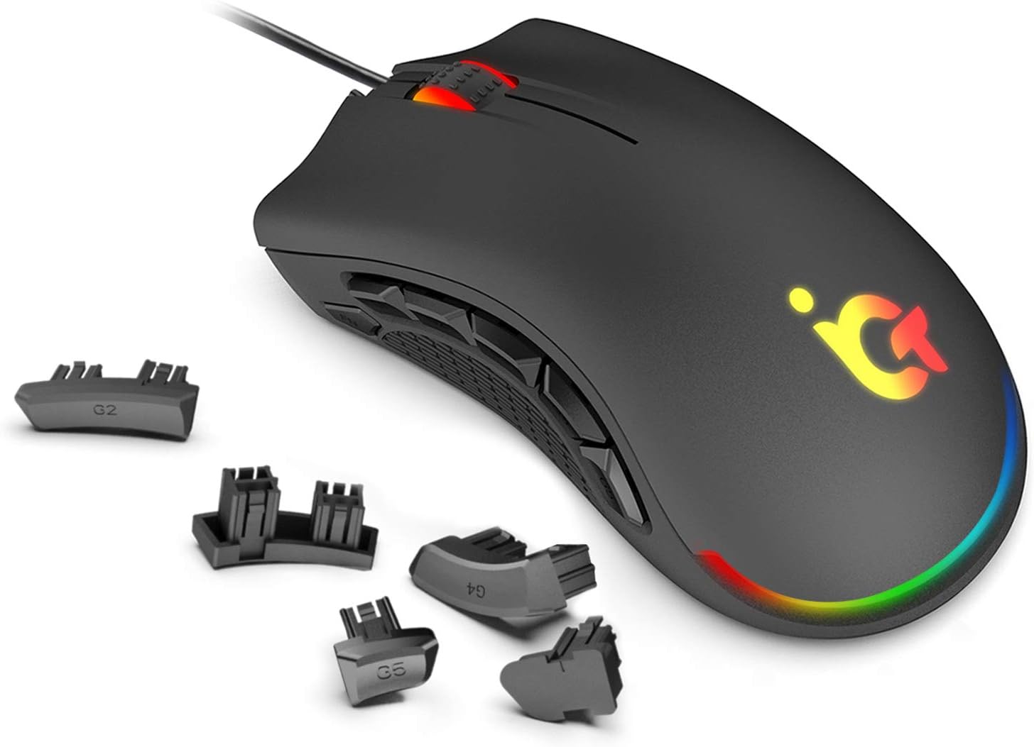 Amazon Co Jp Ironcat G7 ゲーミングマウス 有線 Rgb バックライト Dpi 人間工学 光学式 Pc ゲーミング マウス Mmo Moba Fps Rts用 パソコン 周辺機器
