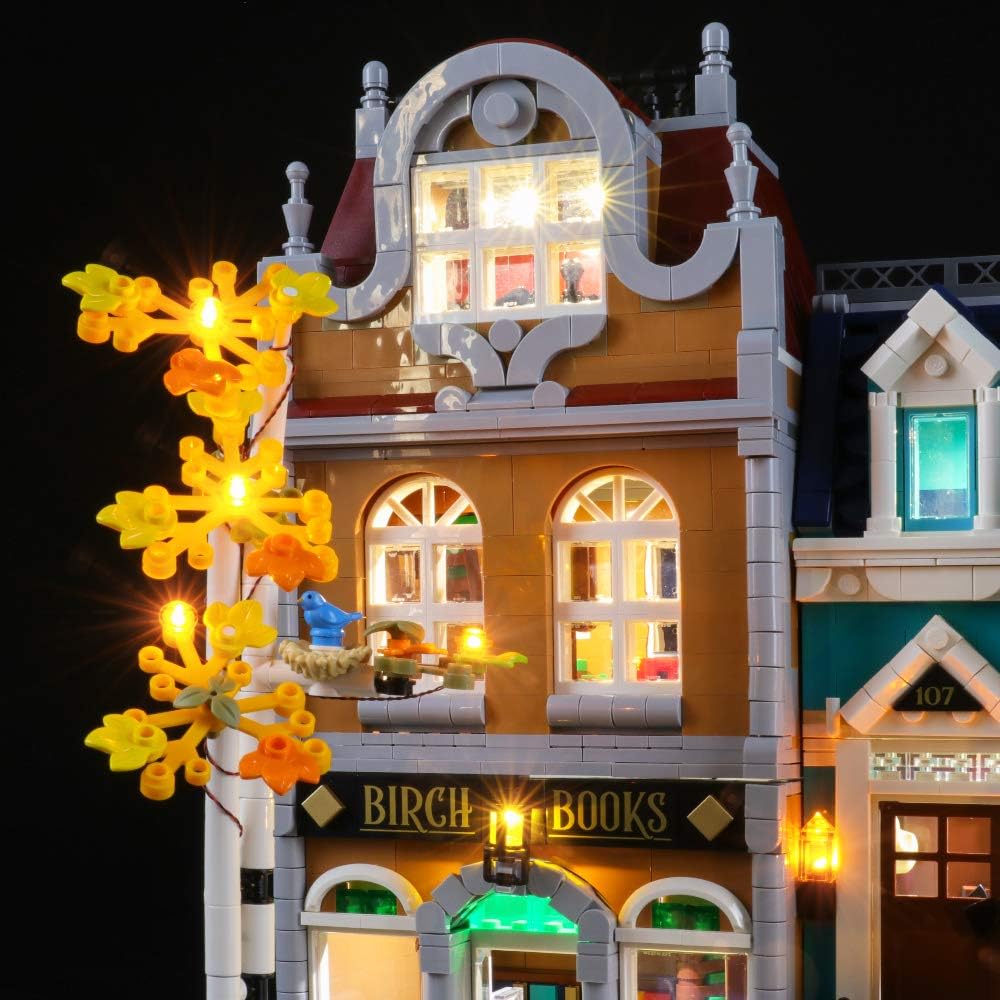 BRIKSMAX Led Lighting Kit for LEGO Bookshop Compatible with LEGO 10270 Building Blocks Model, Warm White, Yellow - Image 4