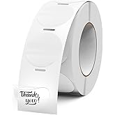 FINDAT Clear Thermal Labels Round Vinyl 1 Inch Transparent Direct Printer Stickers Label Circle Self Adhesive Waterproof Decals Roll for Home Office Business QR Code Seal DIY Logo 500 PCS