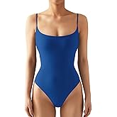 SUUKSESS Women Sexy Square Neck Thong Bodysuit Backless Cami Bodysuit Top