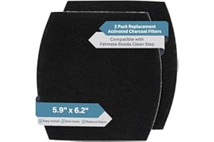 FRESH HEADQUARTERS 2-Pack Activated Carbon Litter Box Filters - Premium Pre Cut 5.9" x 6.2" Cat Litter Filters Replacement - Compatible with PetMate Booda Clean Step, Biodegradeable and Made in USA