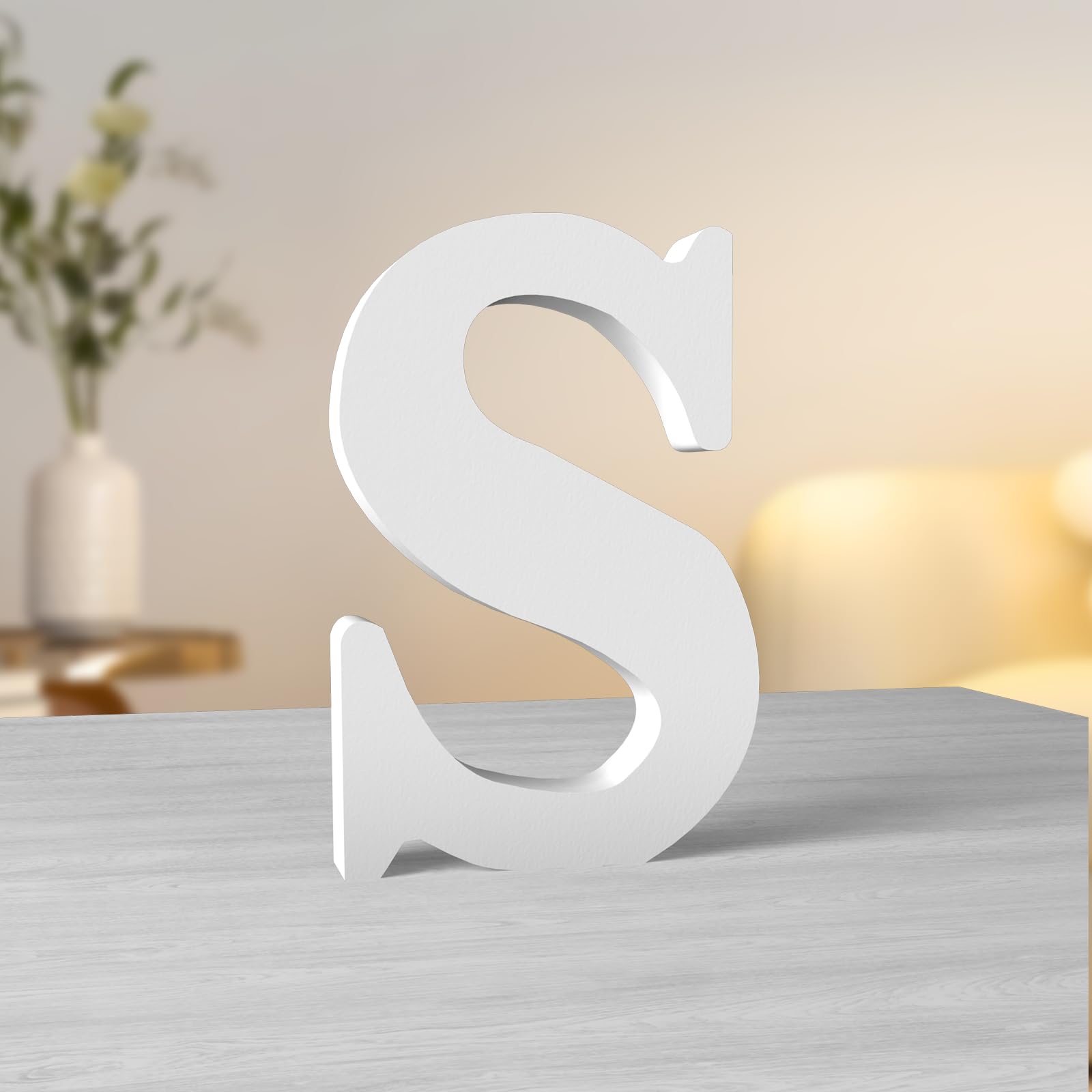 Aruatu 6 Inch White Wood Letters for Wall Decor - Unfinished Wood Letters for Craft, Home and Party Projects — image 1