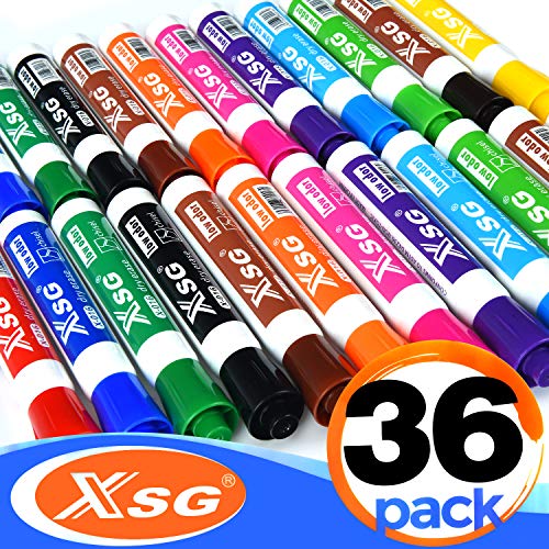 Dry Erase chisel tip Marker Pen, XSG （36 Bulk Pack） 12 assorted Colors
