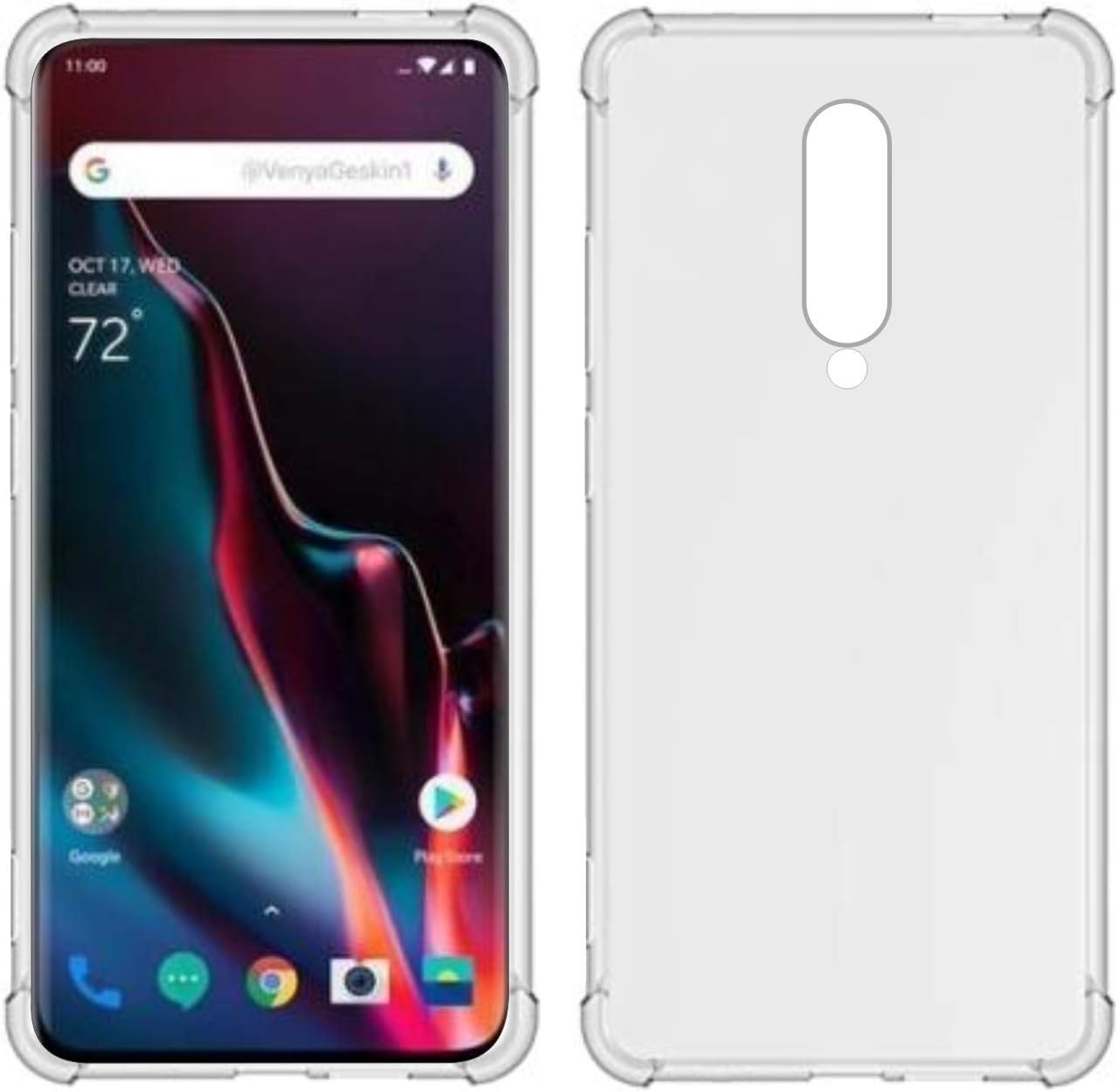 TIYA for OnePlus 7 Pro Case Clear TPU Four Corners 1+ 7 Pro Cover Transparent Soft funda
