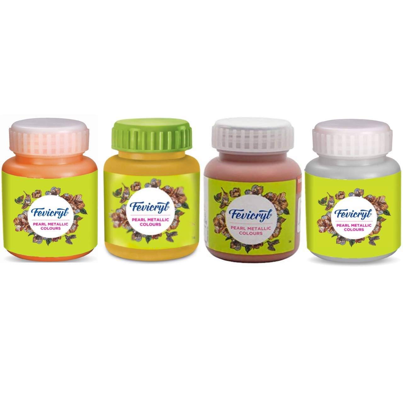 Fevicryl Acrylic Pearl Metallic Colors, 100ml Each, No Binder Required