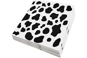 EaciTown Cow Print Napkins for Party - Farm Animal Cowgirl Baby Shower Cow Themed Birthday Party Supplies